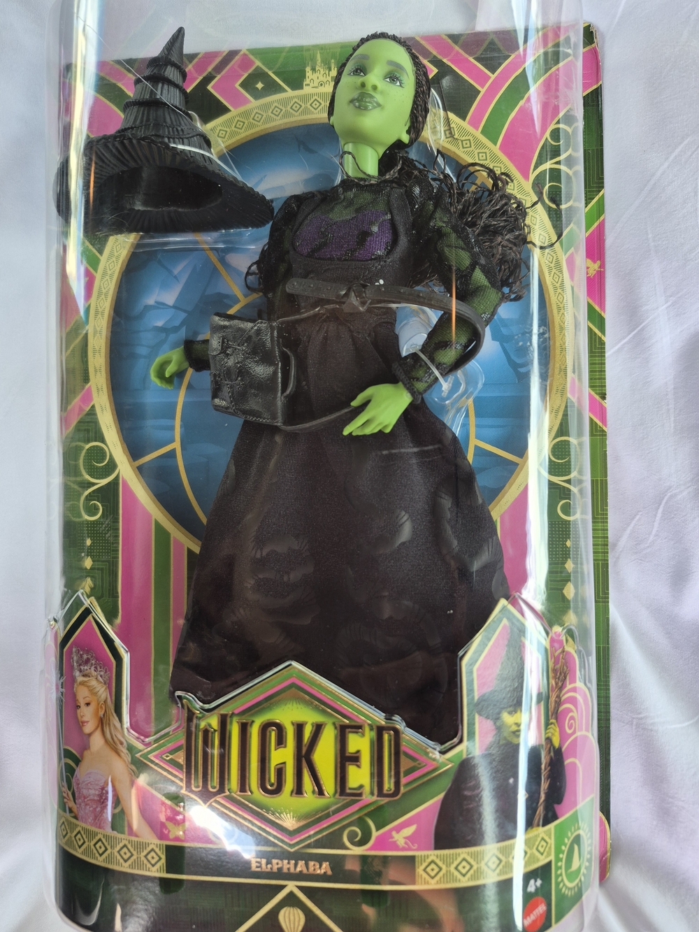 Mattel Wicked Elphaba Green Witch Doll with Black Outfit